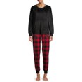 thumbnail image 3 of Secret Treasures Women's and Women's Plus Velour Long Sleeve Crew-Neck Pajama Top, 3 of 6