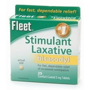 Angle View: Fleet Laxative Tablets 25 Tablets (Pack of 4)