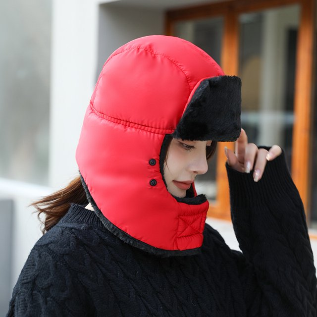 Gorro de invierno de piel sintética Lei Feng más orejeras cálidas de terciopelo, gorro de esquí, gorro de ciclismo al aire libre, gorro del noreste