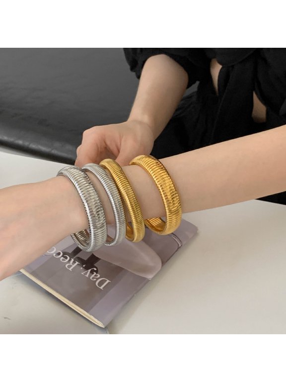 Women's Fashion Stretch Titanium Steel Snake Bone Bracelet