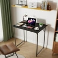 thumbnail image 2 of YRLLENSDAN Modern Simple Style Kids Desk with Adjustable Feet and Metal Frame, Black/Brown/Vintage, 2 of 8