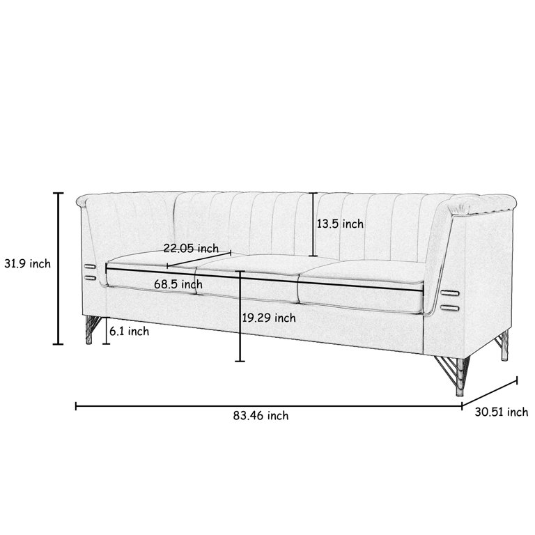 Average 3 Seater Sofa Length Baci Living Room
