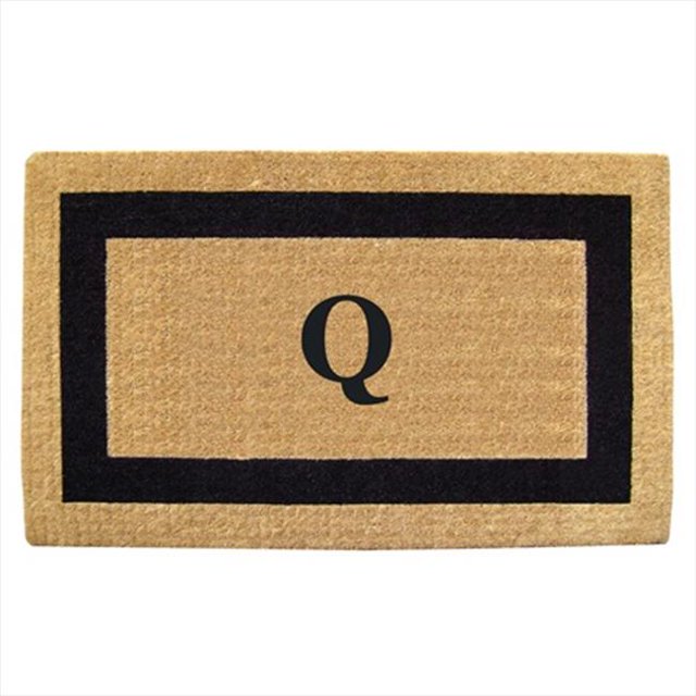 Nedia Home 02020R Single Picture - Black Frame 22 x 36 In. Heavy Duty Coir Doormat - Monogrammed R