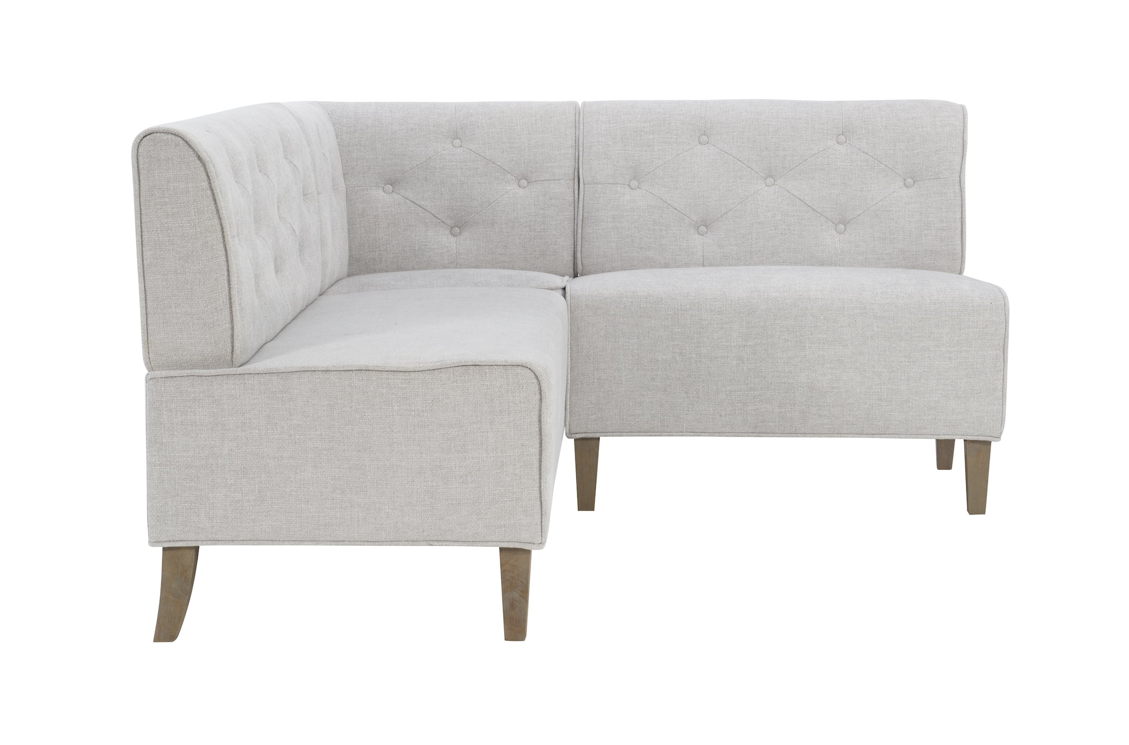 Powell Augusta Upholstered Corner Dining Breakfast Nook, Seats 5, Light Gray
