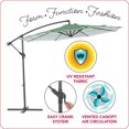 thumbnail image 5 of CorLiving 10ft Offset UV Resistant Umbrella - Multi-Color Canopy & Metal Frame, 5 of 12