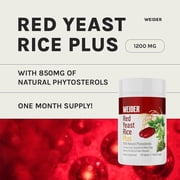 Weider Red Yeast Rice Plus 1200mg, with 850mg of Natural Phytosterols, Gluten Free