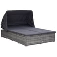thumbnail image 1 of vidaXL 2-Person Sunbed with Cushion Poly Rattan Grey, 1 of 5