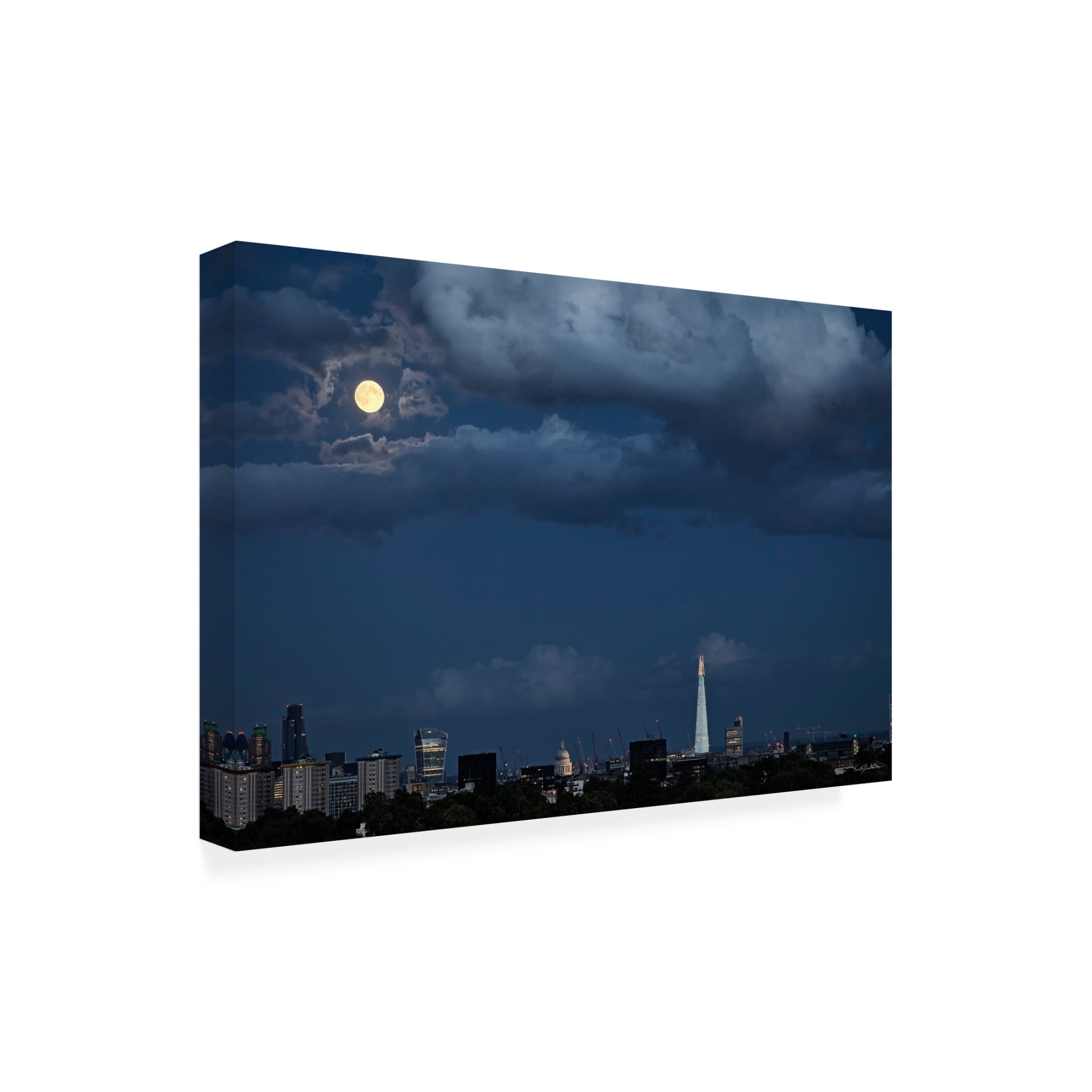 Canvas Wall Art - Kent Burkhardsmeier 'Sturgeon Moon' Wall Art for Living Room, Bedroom, or Office Décor by Trademark Fine Art - 47 x 30 Inches