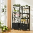 thumbnail image 6 of 4-Tier Ladder Shelf,Small Bookshelf with 2 Drawers,Vertical Bookcase Storage Rack Organizer,Display Bookshelves for Living Room,Bedroom,Bathroom,Home Office,Kitchen,Rustic Brown,Black Oak, 6 of 8