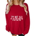 thumbnail image 2 of Njoeus Women's Oversized Sweatshirt Letter Print Graphic Tee Shirts Crewneck Long Sleeve Casual Loose Pullover Tops for Women Trendy Teen Girls Red XL, 2 of 6