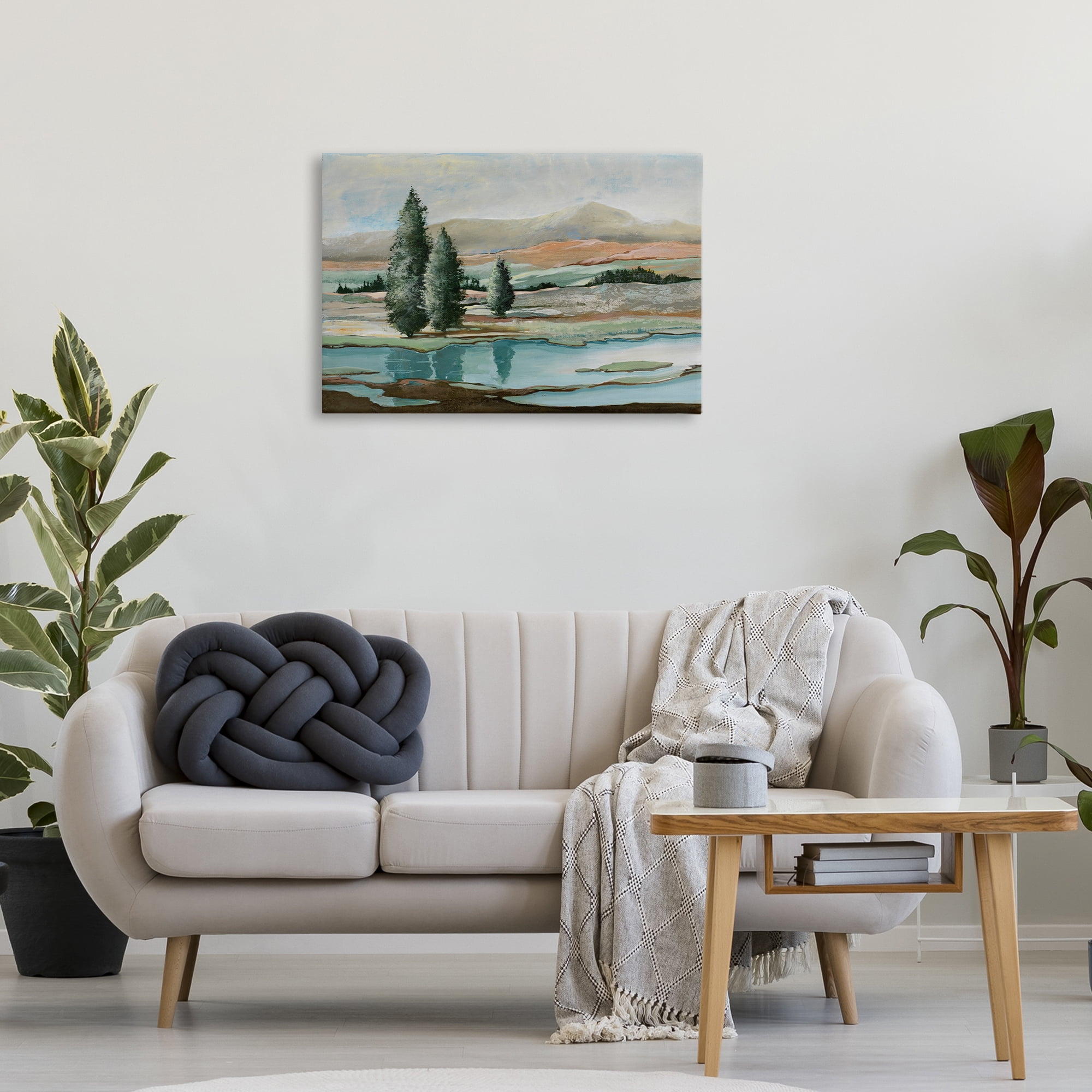 Stupell Industries Natural Creek Landscape Landscape & Nature Painting Wrapped Canvas Art Print Wall Art, 30 x 20