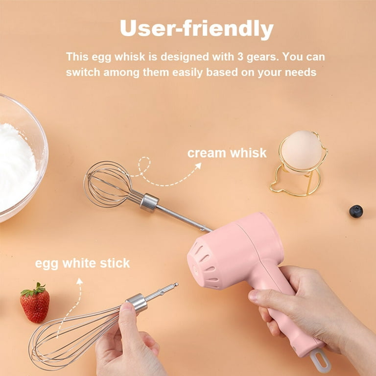 Wharick Portable Hand Mixer, Electric Blender Wireless Cream