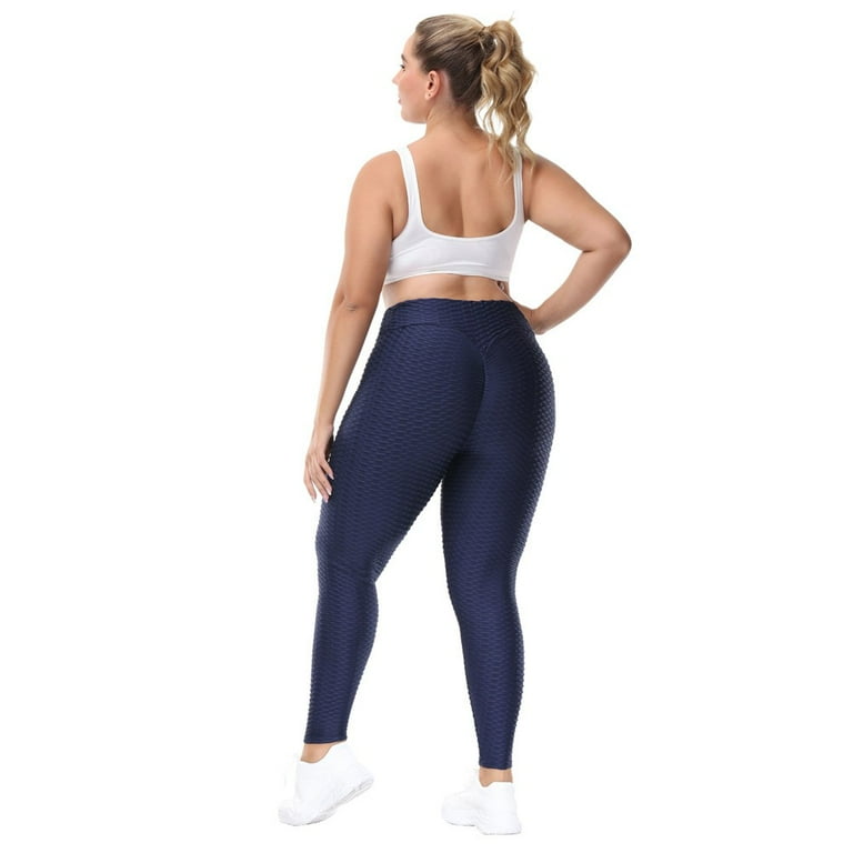 Hanna Nikole Women Plus Size High Waist Yoga Leggings Texrured