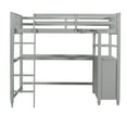 thumbnail image 5 of imerelez Twin size Loft Bed with Drawers and Desk, Wooden Loft Bed with Shelves - Gray, 5 of 9