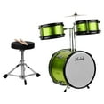 thumbnail image 3 of Muslady 3-Piece Drum Set Kit with Drumsticks, Adjustable Stool for Kids Children Junior Beginners, Green, 3 of 6