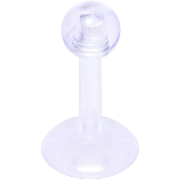 Body Candy Unisex 16G Clear Flexible Bioplast Labret Monroe Cartilage Helix Tragus Earring Retainer