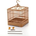 thumbnail image 2 of AIHOME Bird Feeding Cage Breathable Bird Carrier Parrot Retro Square Travel Cage for Small Birds, 2 of 9