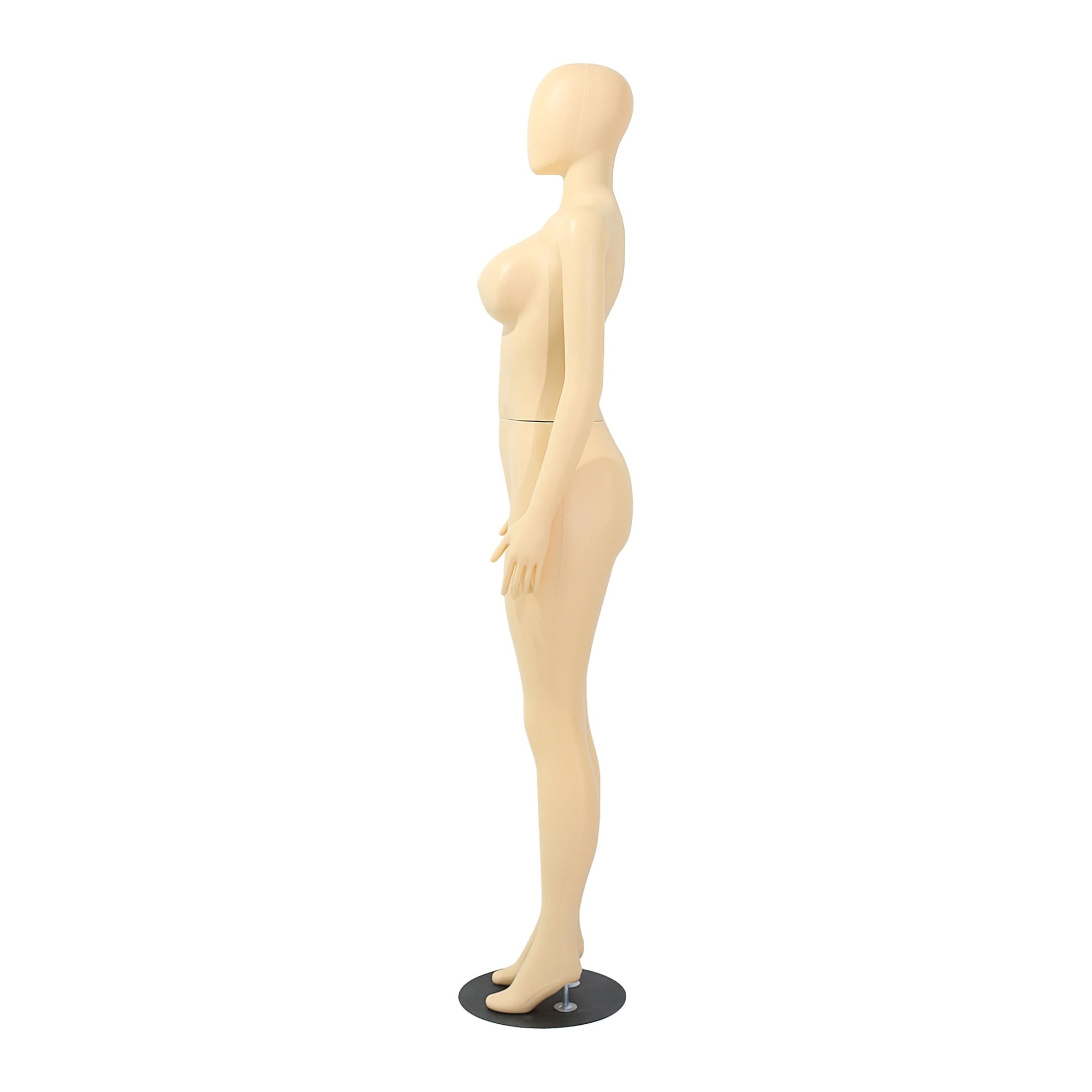 70" Full Body Female Mannequin, Lifelike Human Body Model, Brazilian Style Display Mannequin with Adjustable Arms - Removable Torso Stand - Metal Base for Sewing Fashion Showroom or Retail