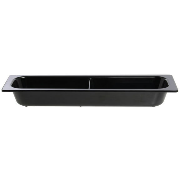 HUBERT® Serving Bowl Display Bowl 1/2 Size Long Divided Black Melamine - 21 1/2 L x 6 1/2 W x 2 1/2 H