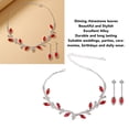 thumbnail image 3 of Conjunto De Collar Y Aretes De Diamantes De Imitación, Conjunto De Aretes De Collar De Hoja De Diamantes De Imitación, Conjunto De Aretes De Collar De Mujer, Conjunto De Joyas, 3 of 7