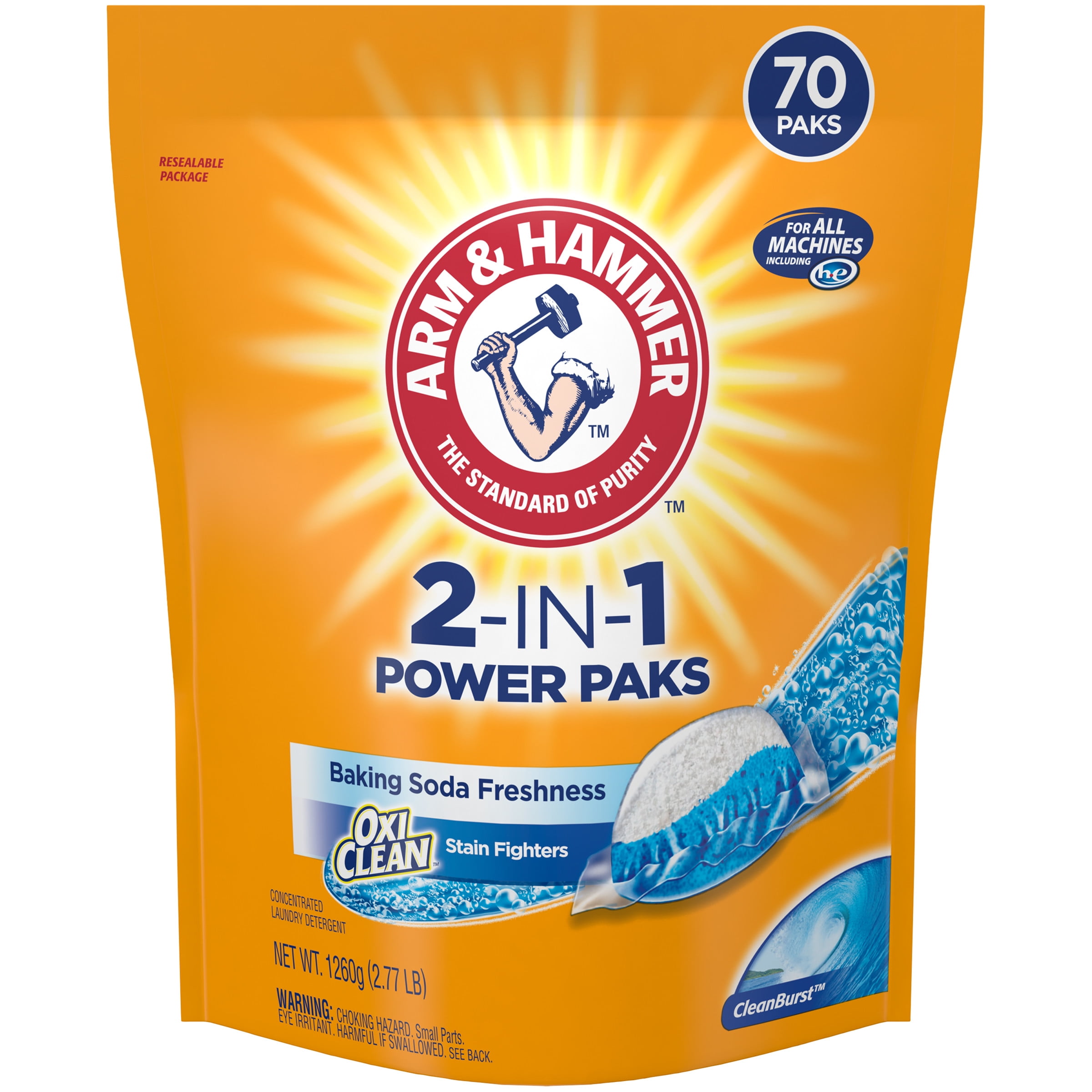 ARM HAMMER 2IN1 Laundry Detergent Power Paks, 70 Count