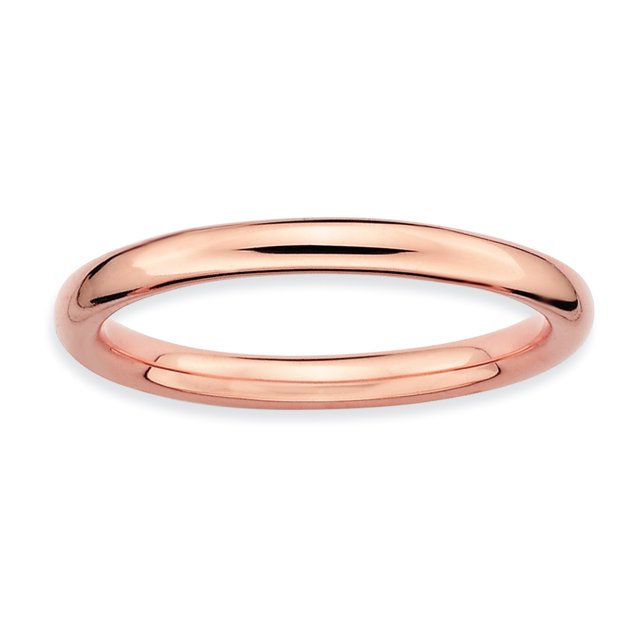Sterling Silver Stackable Expressions Pink-plated Polished Ring Size 9
