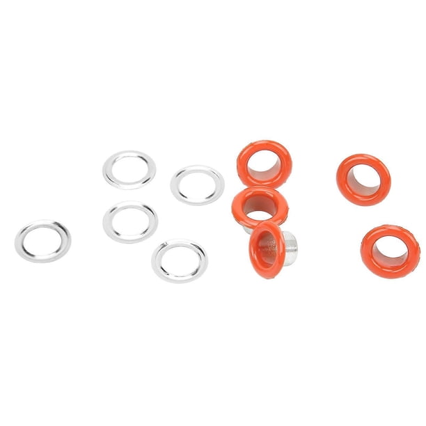 500 Sets 8mm Grommet Eyelet Kit Rust Prevention Metal Leather Grommets Kit Eyelets Tool Kit for Repairing Decorating Orange