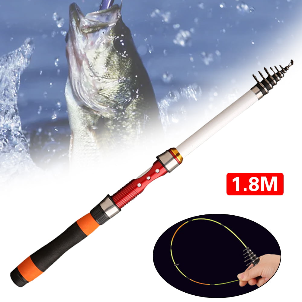 LADAEN Telescopic Rock Fishing Rod Portable Sea Spinning Pole Extendable  Fishing Tools 1.8M 