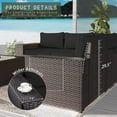 thumbnail image 3 of Gotland Outdoor Patio Furniture Set 7 Pieces Rattan Wicker Sectional Sofa with 43.3", Glass Black, 3 of 8
