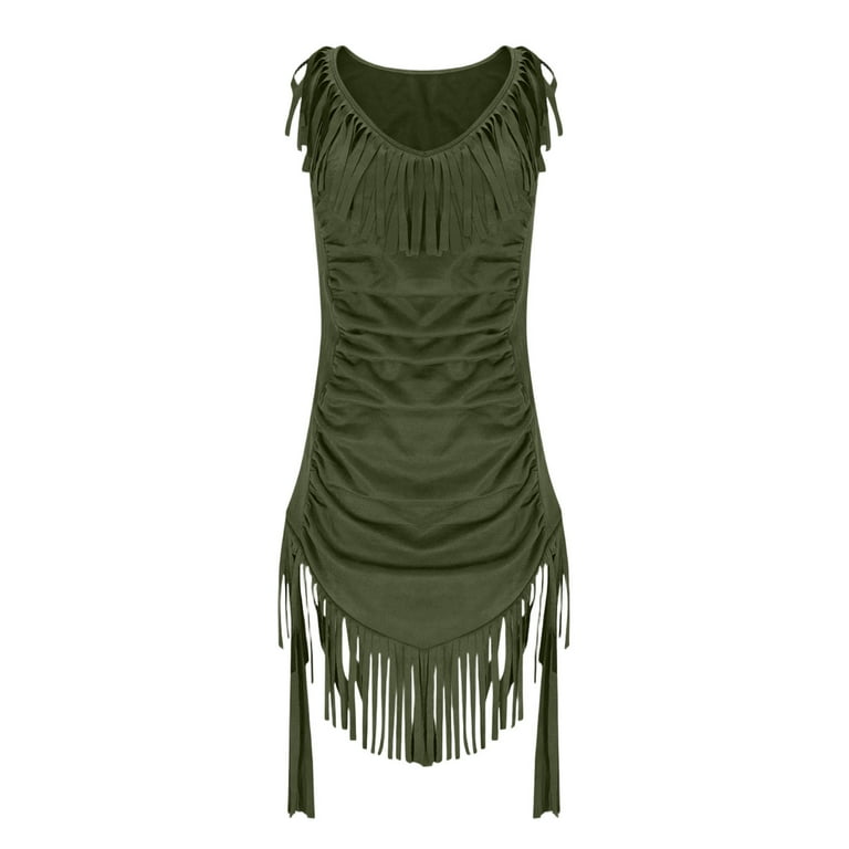 ZQUUVOU Women's Dresses Spring Faux Suede V Neck Sleeveless Fringe Hem Vintage Dresses Casual Boho Fringed Dress Olive Green - Walmart.com ZQUUVOU Women's Dresses Spring Faux Suede V Neck Sleeveless Fringe Hem Vintage Dresses Casual Boho Fringed Dress Olive Green - Walmart.com