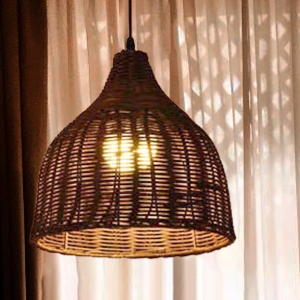Lámpara colgante de bambú, accesorio de iluminación de tejado, la de lámpara, las de iluminación para dormitorio, casa de , Bar, 25x25x25mm Colco Pantalla de lámpara de bambú