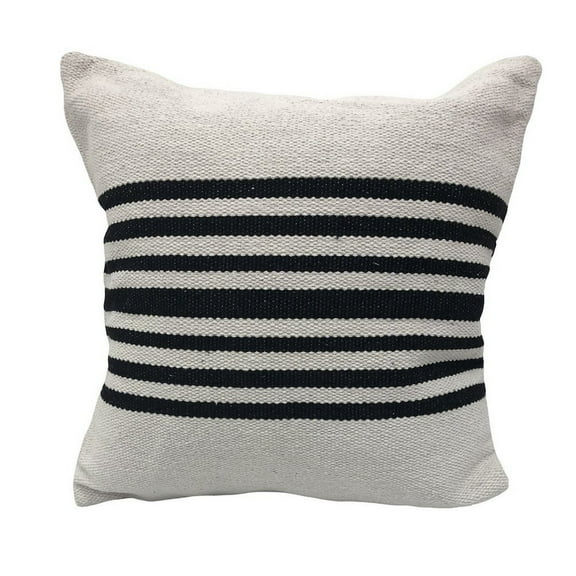 22" Black and White Throw Pillow