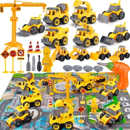 NETNEW 3-6 Years ABS Take Apart Construction Trucks Toys