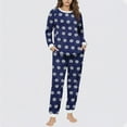 thumbnail image 6 of Fuwddey 2 Piece Lounge Sets for Women Crew Neck Velour Sweatsuits Sets Long Sleeve Soft Sleepwear 2 Piece Velvet Fleece Pjs Pajamas Sets with Pockets, 6 of 6