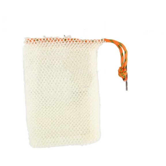Beige Soap Bag Shower Foam Net With Nylon Material, Hanging Loop And Thickening Design For Bath, Travel, Gym And Daily Use, 5.51X3.94X0.79In 0.02Lb