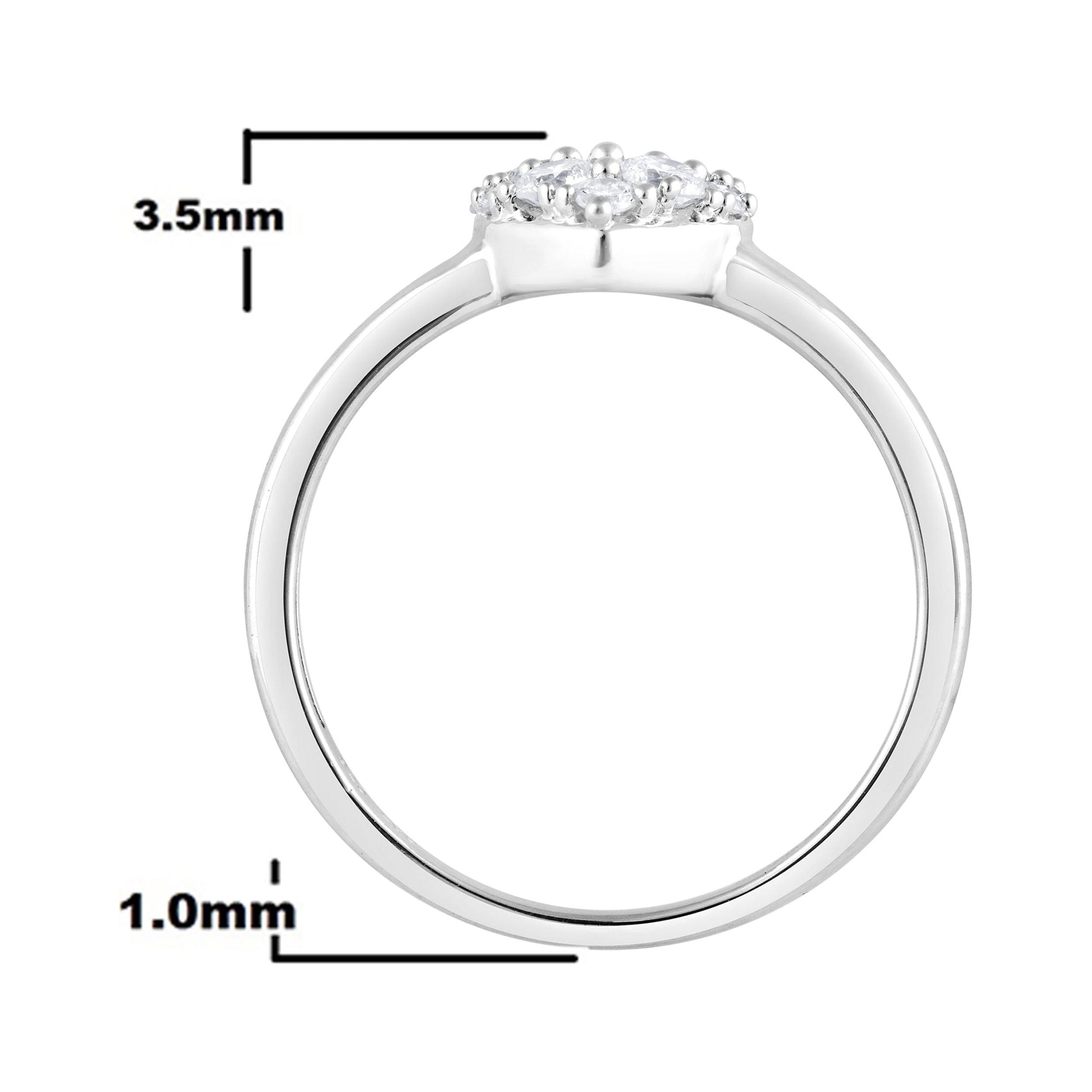 Unique Moments 1/3 Ct Lab Grown Diamond Love Heart Ring in Silver 