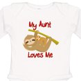 thumbnail image 4 of Inktastic My Aunt Loves Me Sloth Boys or Girls Long Sleeve Baby Bodysuit, 4 of 5
