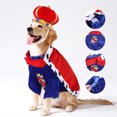 thumbnail image 2 of 2PCS Pet Clothes, Breathable Cotton Pet Dog Cat King Cloak Costume for Halloween (1 x Pet Clothes+1 x Hats), 2 of 8