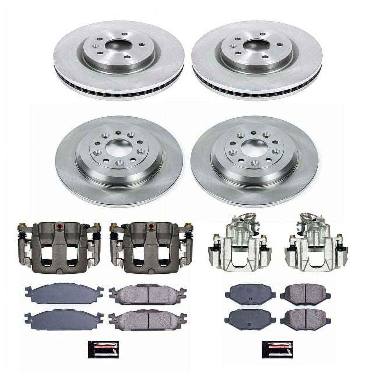 PowerStop Front and Rear Stock Replacement Brake Pad and Rotor Kit with Calipers Fits: LINCOLN Select Models KCOE8971
