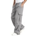 thumbnail image 2 of Men Wide Leg Baggy Cargo Sweatpants with Multi Pockets, 2 of 8