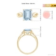 thumbnail image 4 of Angara Natural 3 Ct. Aquamarine with Diamond Classic Ring in 14K Yellow Gold for Women (Ring Size: 11.5), 4 of 9