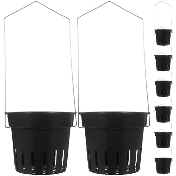 Amosfun Black Indoor Hanging Plastic Wall-Mounted Plant Holders for Balcony and Garden Decor