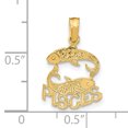 thumbnail image 2 of FJC Finejewelers 14k Yellow Gold Piscesblockengraved Charm, 2 of 5