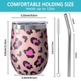 thumbnail image 5 of Leopard Print 12oz Stainless Steel Insulated Wine Tumbler with Lid and Straw – Double Wall Vacuum Mug for Hot & Cold Drinks, 304 Steel Interior, Sweat-Free Design, 5 of 5