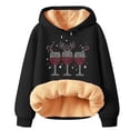 thumbnail image 2 of Christmas Fleece Lined Hoodies for Women 2025 Winter Long Sleeve Thick Graphic Hooded Sweatshirt Pullover Tops, 2 of 3