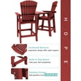 thumbnail image 2 of Wulful Tall Adirondack Chair Set w/ 2 Outdoor Barstools and Connecting Tray for Patio Umbrella, Red, 2 of 6