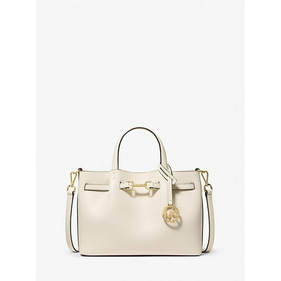 Michael Kors Outlet Carson Small Pebbled Leather Satchel - LT Cream