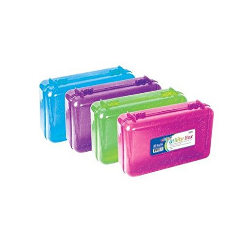 GLITTER Utility Storage Box for School Supplies or Arts & Crafts 8" x 5" x 2.5" (Color may vary