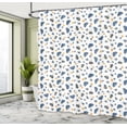thumbnail image 4 of Ambesonne Folkloric Shower Curtain, Butterflies Floral Teapot, 69"Wx84"L, Dark Blue White Orange, 4 of 4