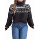 thumbnail image 3 of Suéteres para Mujer, Jerseys Casuales de Larga, Suéteres Cálidos, Tops de Punto Peludo, Suéter Grueso de Gran Tamaño. Negro M, 3 of 10